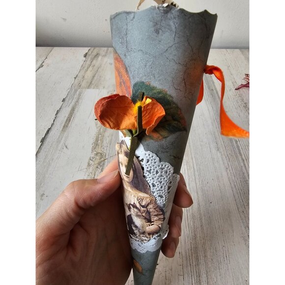 Victoria and cornucopia flower orange paper girl cat‎ decor ribbon - Picture 2 of 6